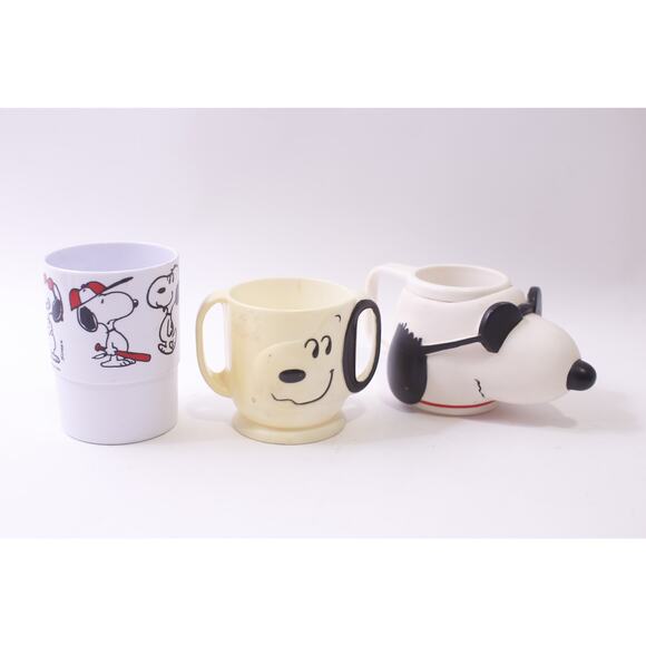 Peanuts, Snoopy, Plastic Cup, Lot, White, Drinkware, Vintage,  ~ 251013-WH 1375 - Picture 1 of 4